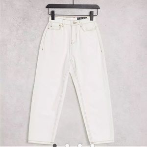 Noisy May Petite dad jeans in white